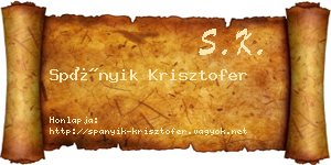 Spányik Krisztofer névjegykártya